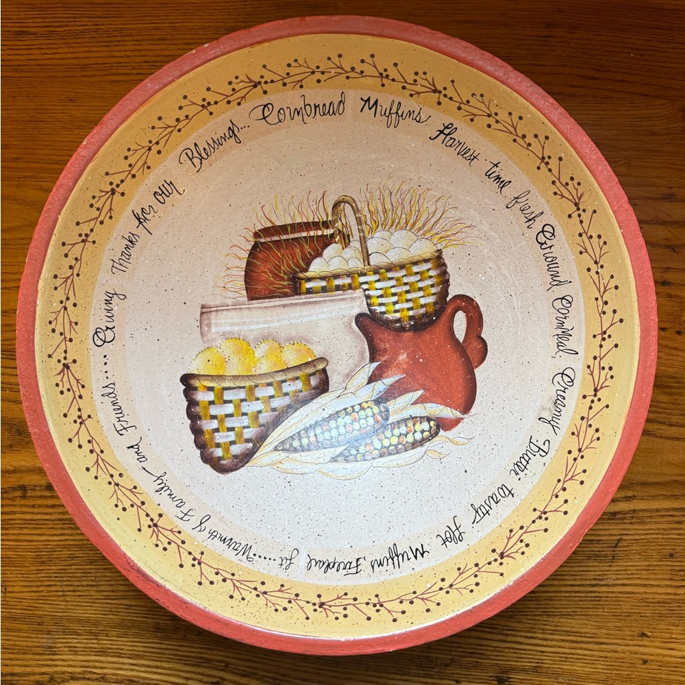 Mary Beth Baxter Folk Art Wood Bowl